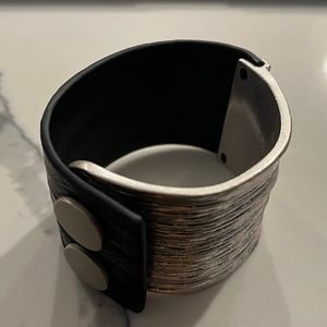 Leather metal bracelet